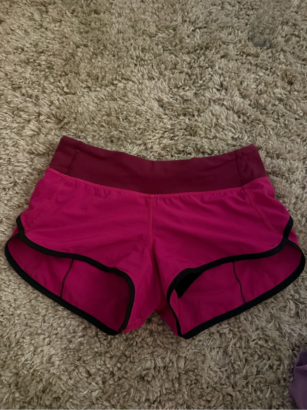 lululemon athletica Hot Pink Running Shorts with Black Trim